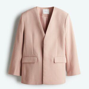 H & M  Edition Light Pink Classic Minimalist Blazer S Oversized